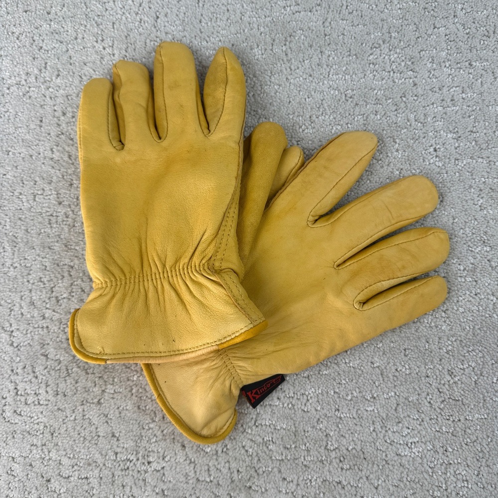 Kinco 90HK Deerskin Driver Gloves Mens Large Yellow Heatkeep Insulated Leather